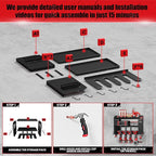 Hipidian Power Tool Organizer Wall Mount: Heavy Duty Storage Organization Stand Cordless -3 Layers Large Garage Organizer wit