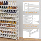 Large Shoe Rack 10 Tier Shoe Organizer, Heavy Duty Metal 5-Tier Stackable Shoe Storage Vertical Shoe Rack for Closet Front Do