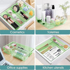 WOWBOX 25 PCS Plastic Drawer Organizer Set, 4 Sizes Desk Drawer Divider Organizers and Storage Bins for Makeup, Jewelry, Gadg