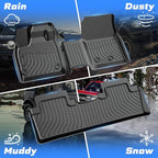 Sunsdrew Floor Mats for 2023-2026 Nissan Ariya Accessories, All Weather Floor Liners Front Rear 2 Rows Car Mats TPE Rubber Raised Edge