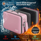 DocSafe Fireproof Document Box with Lock＆Shoulder Strap,Hard Case File Organizer with Accordion File Folder,Multi-Layer Porta