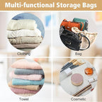 16 Pack Clear Handbag Storage Organizer and 16 Stainless Steel S-Hooks Anti-dust Purse Storage Bags with Zipper and Handle Mo