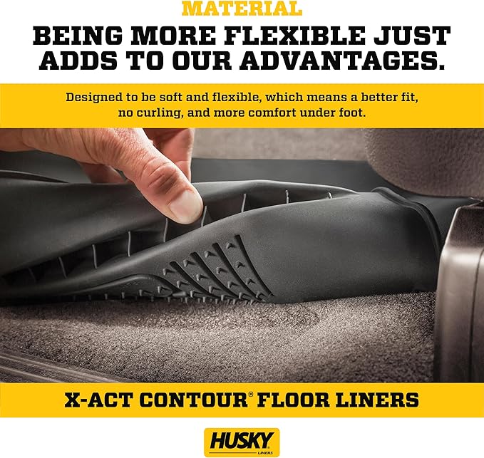 Husky Liners X-act Contour Floor Mats | Fits 2015-2026 Ford F-150, 2017-2026 Ford F-250/F-350/F-450 SuperCrew (Crew Cab) & SuperCab (EXT Cab) | Center Hump, 1-pc Black - 53461