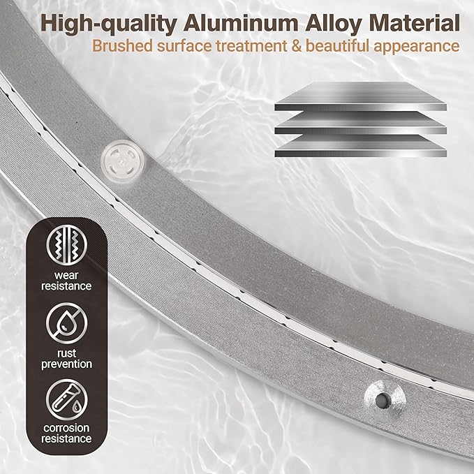 24 Inch Lazy Susan Aluminum Alloy Rotating Turntable Bearing, Non - Slip Mute Metal Bearing Swivel Plate Hardware for Dining 