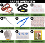 Car Emergency Kit with Battery Jumper Cables,Car Accessories for Men or Women,Emergency Car Kit,Roadside Automotive Safety Ki