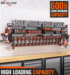 2-Pack Large Power Tool Organizer Wall Mount,Heavy Duty Cordless Tool Organizer with 18 Drill Holder,600 Lbs Capacity 3-Layer