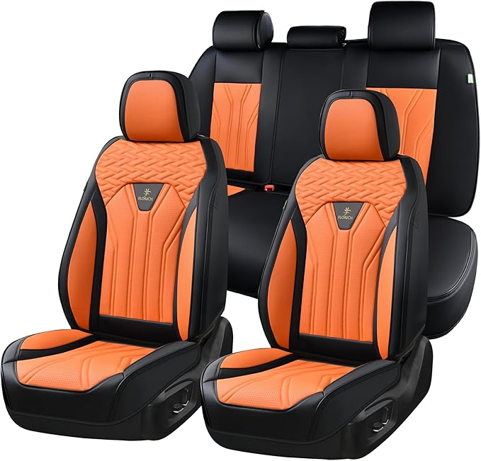FLORICH Leather Seat Covers, Car Seat Covers Full Set, Car Seat Protectors 5 Seats, Automotive Seat Covers Driver Seat Covers