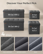 SONGMICS MAZIE Collection - 30 Inches Folding Storage Ottoman Bench, Ottoman Foot Rest, End of Bed Bench, Storage Chest, Load