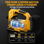 Cordless Tire Inflator Air Compressor for DeWalt 20V Max Battery, 150PSI Portable LED Light Handheld Air Pump with Digital Pressure Gauge for Cars Motorcycles Bikes Sport Balls(Battery Not Included)