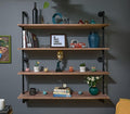 Floating Bookshelf Shelves Industrial Pipe Shelving Floating Pipe Shelf with Wood Planks 48 inch Industrial Wall Shelves Rust
