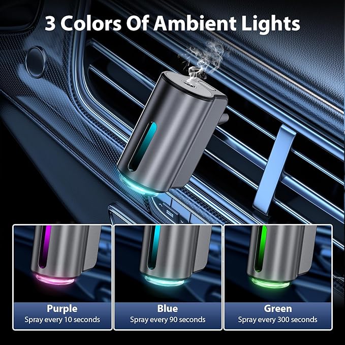 Smart Car Air Freshener, Car Air Freshener Diffuser, Car Diffuser Air Freshener with Three Adjustable Modes, Aromatizante par