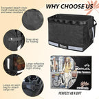 RAYMACE 2Pack Bike Grocery Panniers for Bicycles and Ebikes,Bike Rack Bags with Reflective Spots and Side Pockets,Folding Bike Basket Fits for Most Rear Racks (Black)