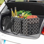 GhvyenntteS Extra Large Utility Tote Bag - Stand Up Utility Tote with Metal Wire Frame & Hard Bottom Board, Reusable Grocery Bags With Handles for Storage, Picnics, Beach, Pool, Laundry, Car, Camping
