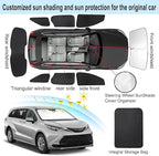 TINGLU Window Shades for Toyota Sienna 2021-2025 2026 Accessorie Car Side Full Windows Rear Triangular Windshield Sun Shade Sun UV Rays & Privacy Protection for Camping,Napping,and Relaxing 8PCS