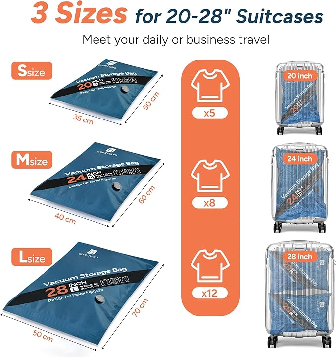 2026 Upgraded Vacuum Travel Bags Oxford Cloth Compression Packing Bags with Privacy Protection Space Saver for Luggage Suitca