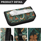 Car Tissue Holder Car Visor Organizer Tissue Box Holder for Car Sun Visor Organizer with Car Vehicle Accessories Essentials Interior for Women Men Teal Vines Flowers Rainbow St.Patrick
