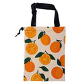 Car Trash Bag Vintage Orange Green Leaves Leak-Proof Car Garbage Bag with Drawstring Foldable Canvas Trash Bin with Adjustable Buckle for Car Accessories, Travelling, Camping