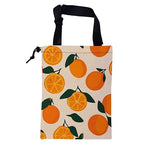 Car Trash Bag Vintage Orange Green Leaves Leak-Proof Car Garbage Bag with Drawstring Foldable Canvas Trash Bin with Adjustable Buckle for Car Accessories, Travelling, Camping