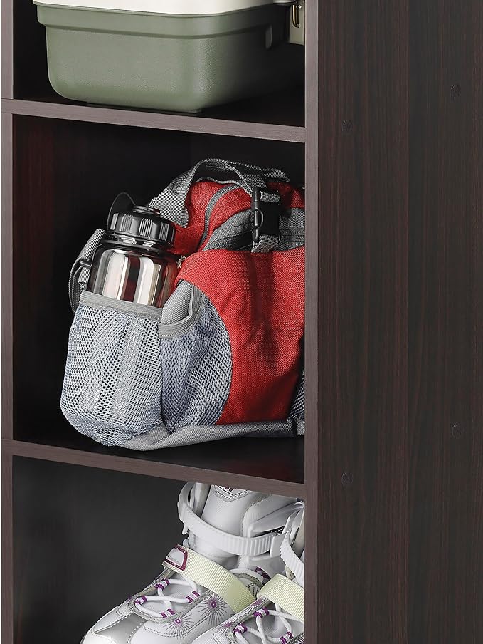 Whitmor 3 Cube Storage Organizer, 3 Tier Stackable MDF Wood Bookcase, Open Storage Display Bookshelf, Storage Cabinet for Liv