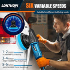 LDHTHOPI Dual Action Polisher, 980W 5/6 Inch, 9MM Random Orbital Buffer Polisher for Car Detailing, 2800-5800RMP, 6 Variable Speed Buffer Polisher with 8 Detachable Pads