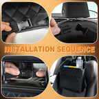 Car Seat Organizer Backseat, PU Leather Hanging Storage Bag with Multiple Pockets, Multipurpose Waterproof Car Organizer Foldable 2.14 Gallon Large Capacity Auto Accessories for Most Cars