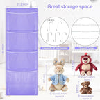 Woodoulogy Hanging Stuffed Animal Storage, Over Door Large Plush Toy Organizer with Metal Hook, Baby Accessory Holder Idea fo