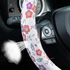 Colorful Flowers Steering Wheel Cover Auto Jacquard Steering Wheel Protector, Anti-Slip, Breathable, Absorbing Sweat, Universal Car Accessories 14.5–15 inch,Fit for Most Car, Trucks, SUV