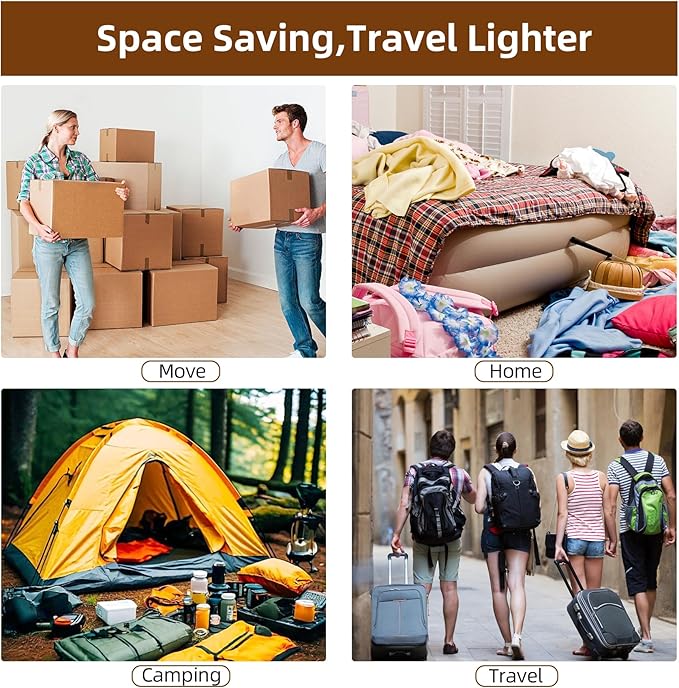 18 Pack Travel Vacuum Bags for Clothing with Electric Pump,Vacuum Travel Bags,Compression Packing Cubes for Luggage,Carry-on 