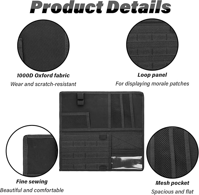 Tactical Visor Organizer, Car Visor Organizer, Sunvisor Organizers, Tactical Visors Cover Molle Webbing, Truck Accessories for Men, Car Sunshade Storage Pouch (Black)