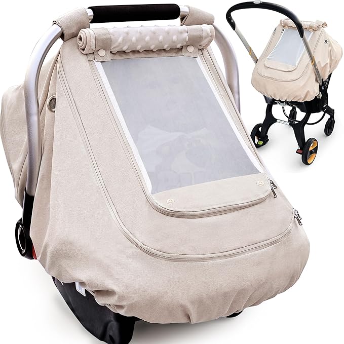 Waterproof Baby Car Seat Cover，YVMVDV Patented Cold Weather Carseat Cover for Babies,Infant Car Seat Cover Canopy for Boy Gir