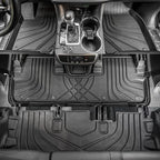 Bomely Floor Mats Compatible with 2014-2019 Toyota Highlander Cargo Liner TPE Back Seat Cover Protector 2018 7 Seats Highlander Accessories (2014-2019,Floor Mats+Trunk Mat with Backrest Mat)