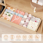 Lifewit 4" Tall 16 Pack Drawer Dividers, 27-42cm/10.5-16.5" Expandable Drawer Divider for Clothes, Adjustable Dresser Drawer 