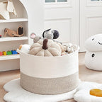 R RUNKA Extra Large Cotton Rope Basket 22" x 14" - Toy Basket for Kids -Blanket Basket for Living Room - Woven Baskets for St
