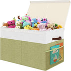 Large Toy Storage Box with Lid Upgraded Toy Storage Chest Organizer with Divider Foldable Toy Bin for Kids Boys Girls Playroo