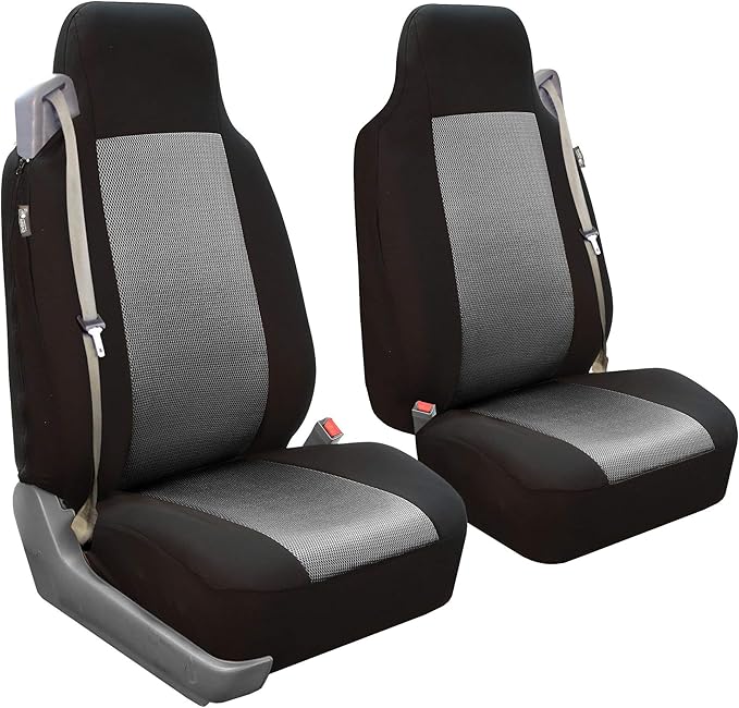 FH Group Car Seat Cover Rear Set Striking Striped Car Seat Covers with Rear Split Bench, Universal Fit Interior Accessories f