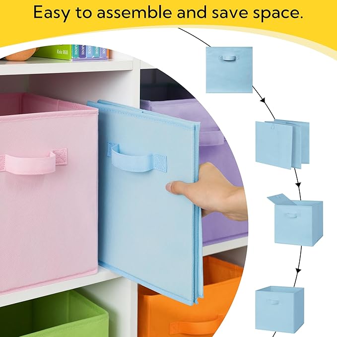 Cupic Cupid 11 Inch Storage Cube, Fabric Cube Storage Bin with Handles, Storage Cube Organizer for Clothes and Toys, Collapsi