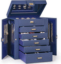 AKOZLIN 6-Tier Jewelry Box Organizer Functional 5 Drawers Leather Jewelry Storage Case for Women Girls Ring Necklace Earring 