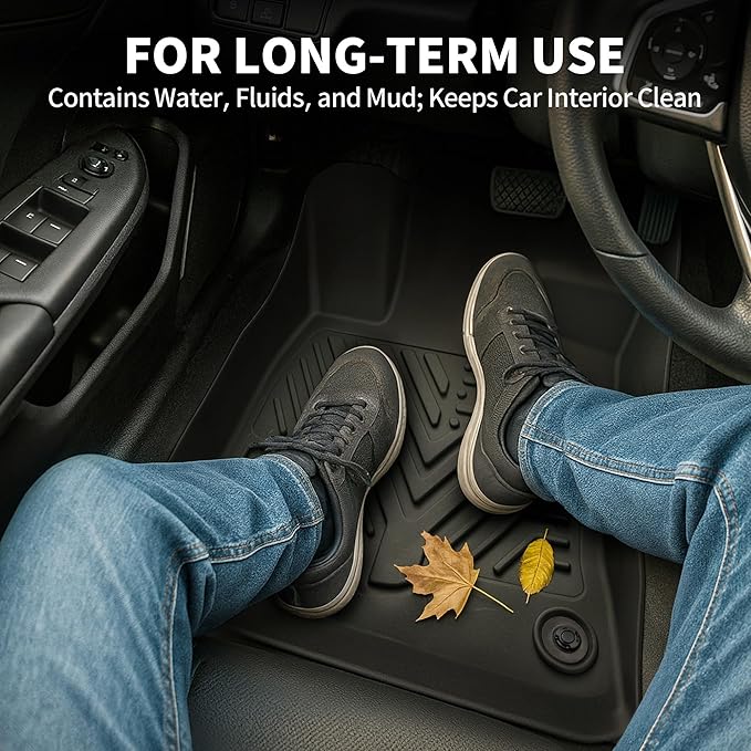 YITAMOTOR Floor Mats for 2016-2022 Honda HRV, Custom Fit All Weather HR-V Floor Liners Thickened TPR Rubber Mat 2016 2017 2018 2019 2020 2021 2022 Honda HRV Accessories,1st & 2nd Row, Black