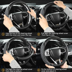 West Llama Customized Auto Car Steering Wheel Cover for Chevy Silverado,Tahoe,Equinox,Traverse,Trailblazer,Colorado(Diamond Q