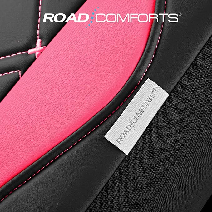 Road Comforts Seat Covers, Premium Leather Car Seat Covers Full Set for Women Girls,Airbag Compatible, Automotive Seat Covers