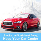 Front Windshield Sun Shade Foldable Car Front Window Sun Shade Windshield Shade Custom Fit for 2014-2024 Infiniti Q50 Block UV Rays Car Accessories Heat Keep Cooler