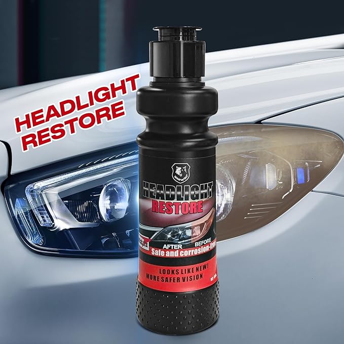 AWINNER Headlight Restoration Kit, Restore Cloudy Lights, Easy Non-Power Tool Process, Lasts Vehicle Ownership