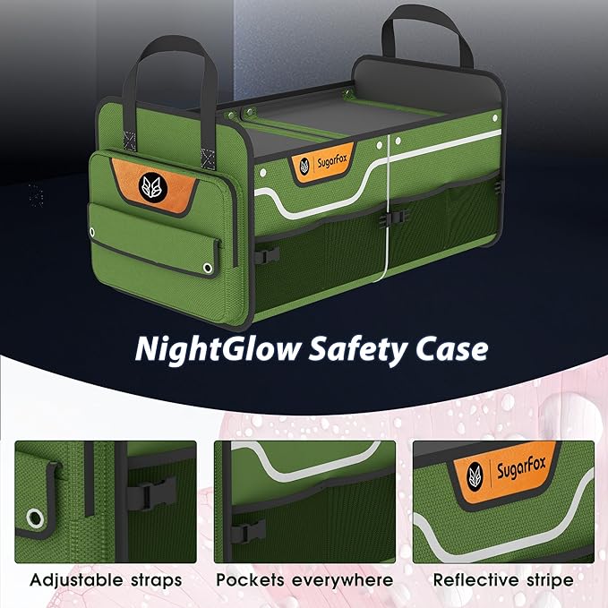 Trunk Organizer, Heavy-Duty Storage for Car & SUV, Foldable Waterproof Car Organizer with Cooler, Collapsible Multi-Compartment