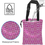 Car Trash Bag Hanging Pink Love Car Trash Can Waterproof Garbage Bag Hanging for Car Back Seat with Adjustable Straps and Drawstring for Car Accessories Vehicle Travelling