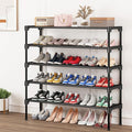 SAN HE Long Shoe Rack-Shoe Organizer 5 Tier Shoe Rack for Closet Front Door Entryway Garage, Stackable Free Standing and Free