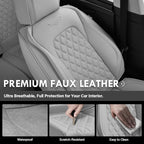 Coverado Front Seat Covers, Waterproof Nappa Leather Dust-Proof Protectors, Universal Fit for Most Vehicles, Anti-Scratch Sea