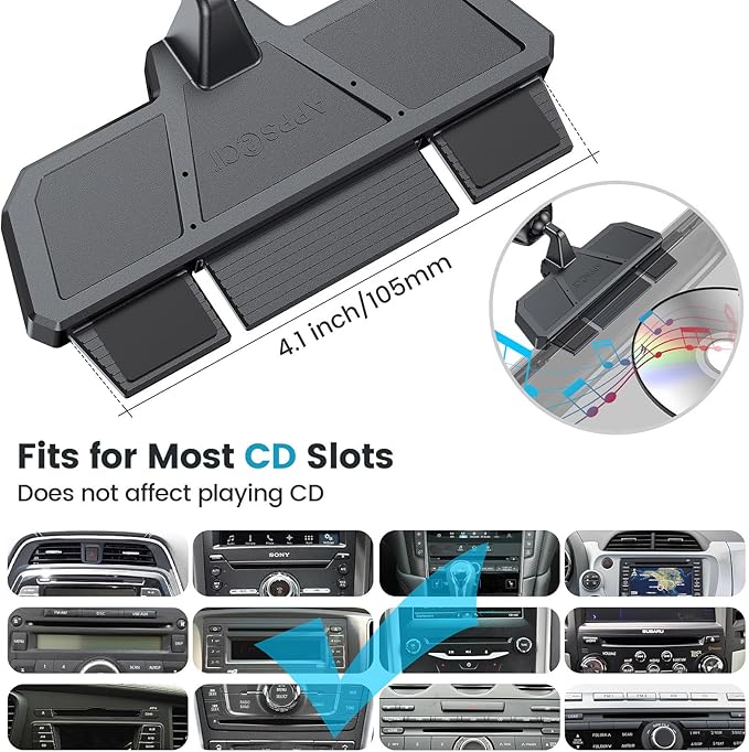 APPS2Car Wireless Car Charger Mount CD Slot Auto Clamping 15W Fast Charging CD Phone Holder for Car Wireless Charger Fit for iPhone 17 16 15 14 13 12 Pro Max, Samsung S25 S24, Google, LG etc.