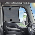 KUST 2PCS Side Window Sun Shade for Semi Truck, 20x16.9 inch Side Window Shade for Kenworth T680 / T880 / W990 (All Years),Sunshade with Suction Cup,Glare Shield UV Protection