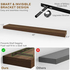 Fun Memories Floating Shelves for Wall, 48Inch Long Floating Shelves Set of 2, Hanging Shelf with Invisible Brackets, Wood Sh