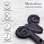 The Metal Magician Sheep Headed Iron Hooks Wall Mount Black Hanger Set of 3 Heavy Duty Towel Holder for Hanging Hats, Coat, K